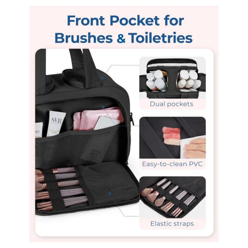 Large lightweight travel toiletry bag in a choice of colours with a wide opening.