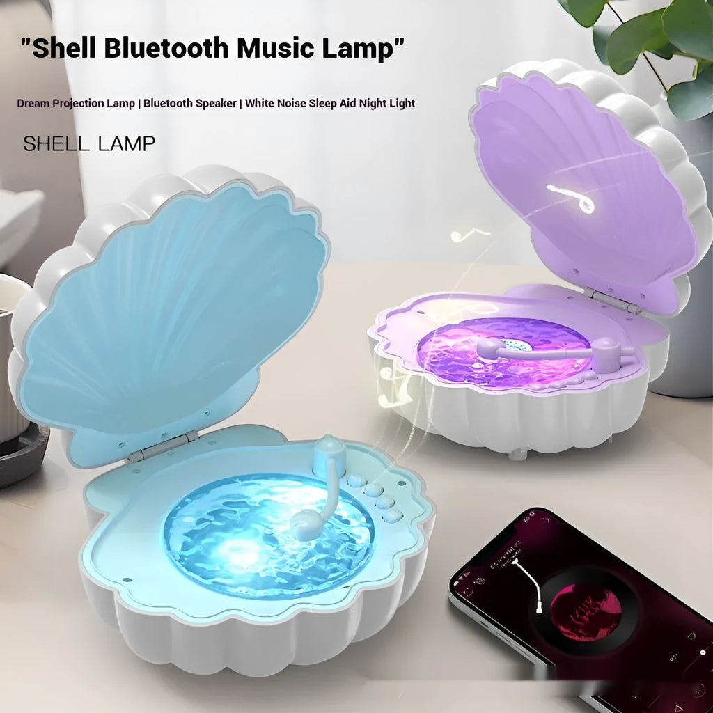 Retro vinyl record player shell lamp with turntable design in blue colour variant