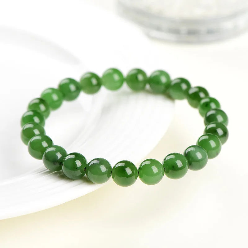 Natural Jasper Ball Bracelet with polished spherical beads in five size options