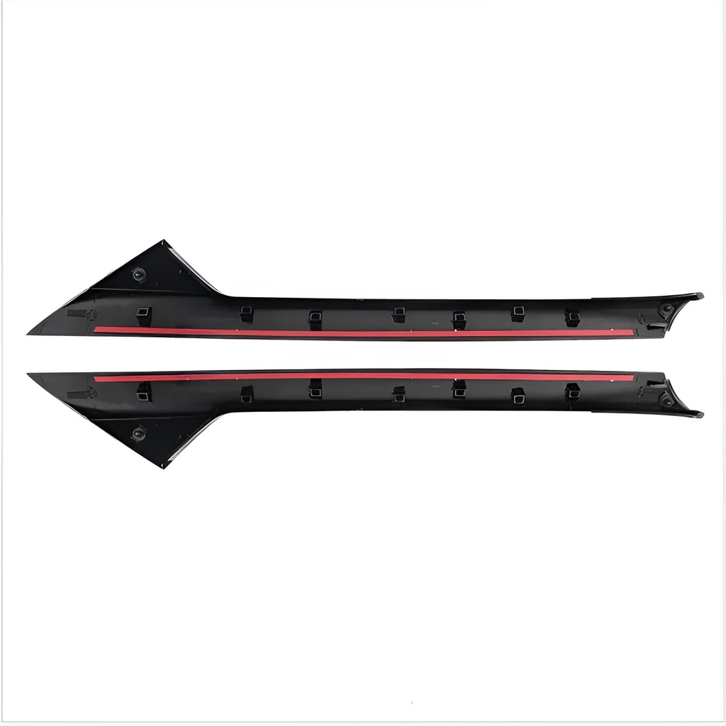Ford car black front windshield trim panel set with product codes BB5Z-7803144-AA and BB5Z-7803145-AA
