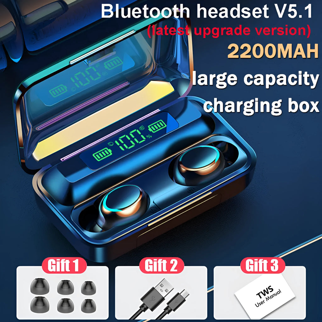 Wireless Bluetooth headset sports mini earplug style in black with USB charging