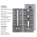 Precision electric screwdriver with aluminium alloy handle showing length and design details