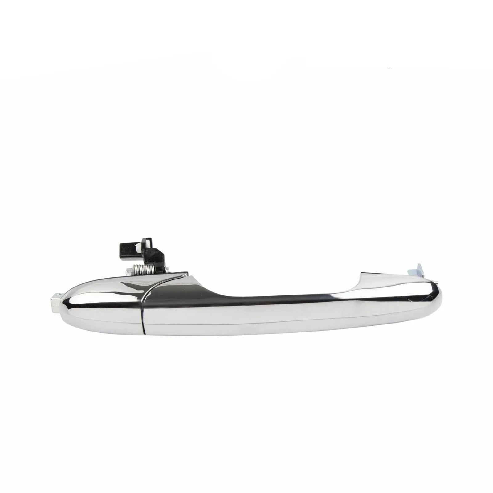 Black plastic Fiat 500 car door handle replacement part showing 16.2cm length