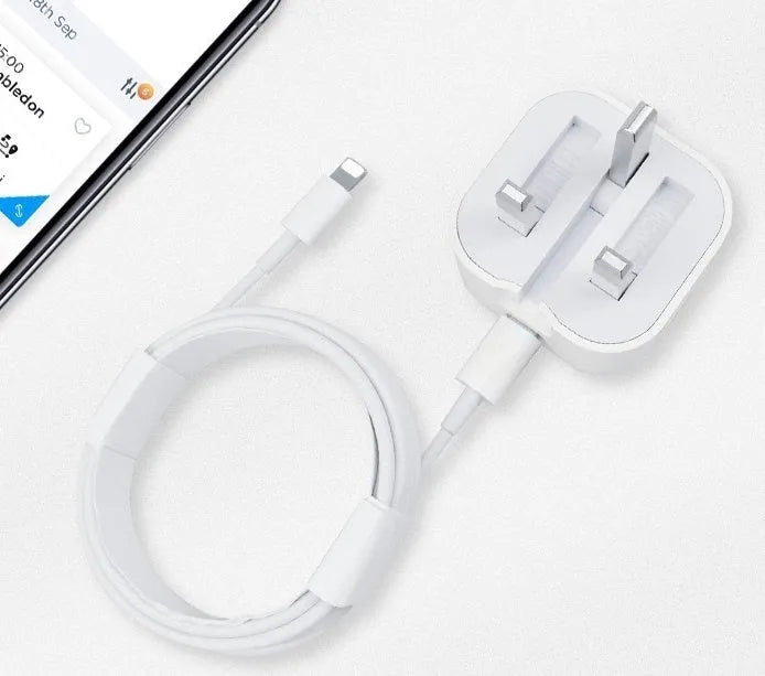 White British 20W PD fast charger with USB-C cable for mobile phones