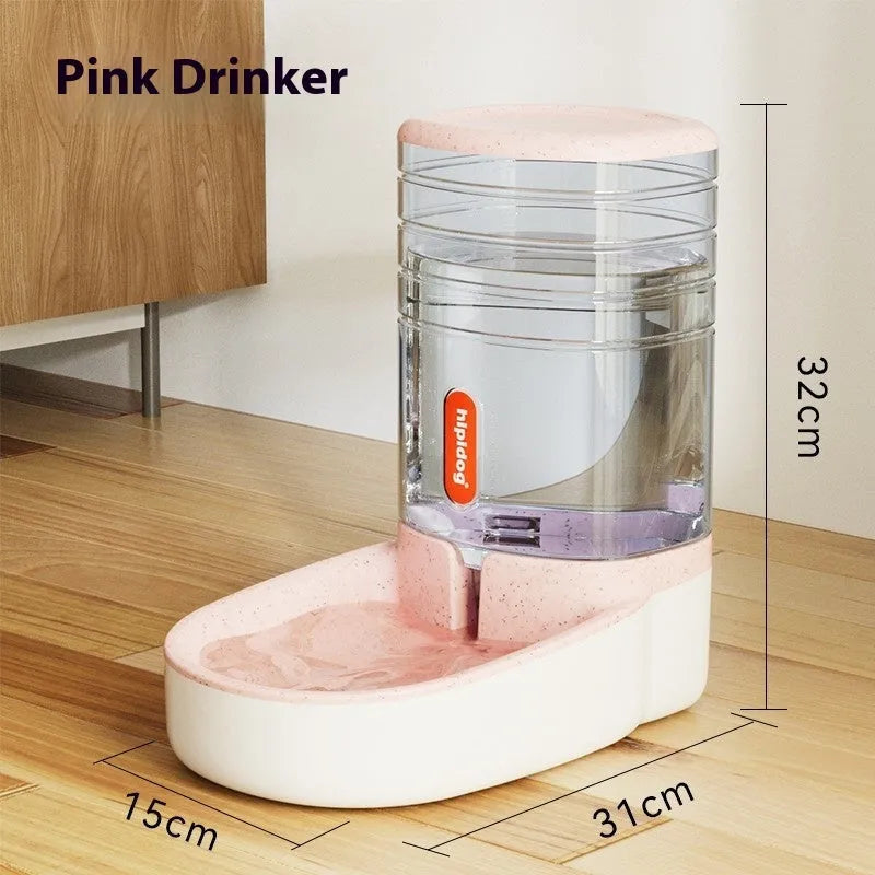 Second generation 3.8 litre automatic pet water fountain and feeder in grey, blue, green, or pink colour for dogs and cats.
