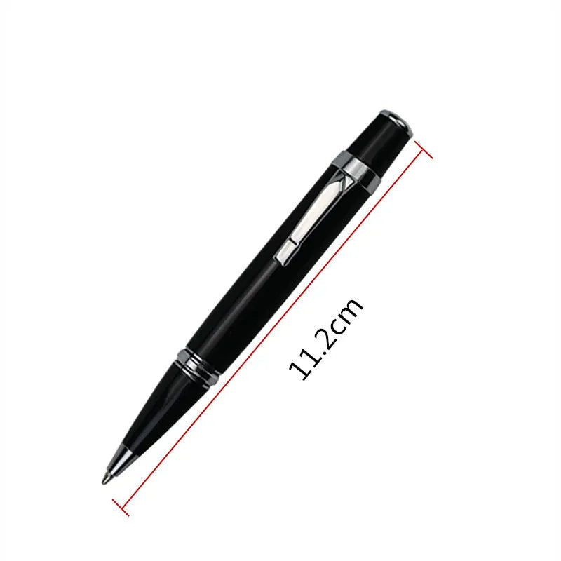 Black full metal rollerball pen with pocket clip and 0.7mm refill