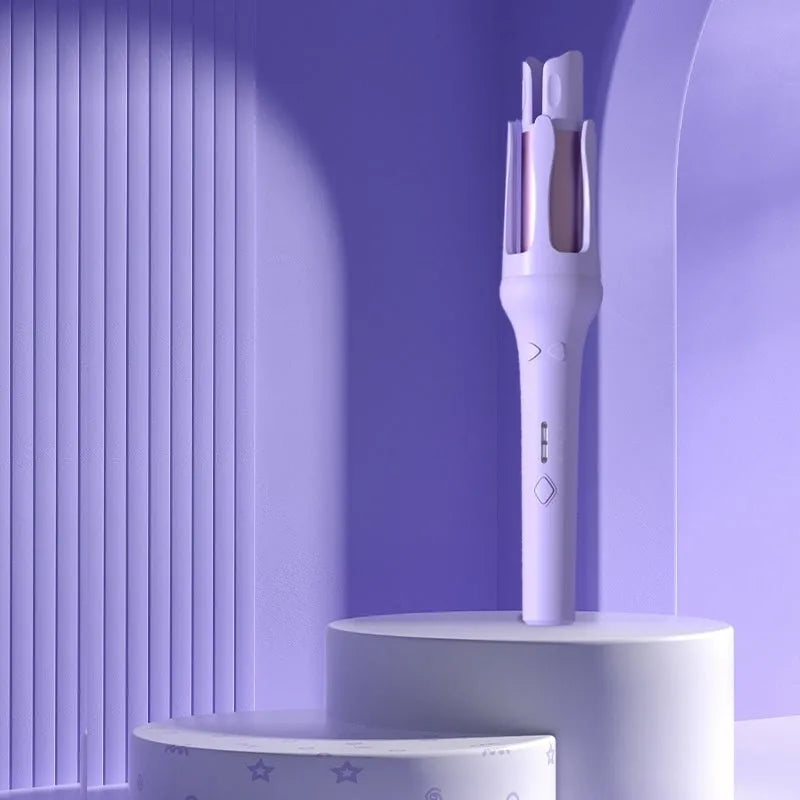 Automatic hair curler with a 32mm barrel in a two-tone colour option, shown with a plug adapter.