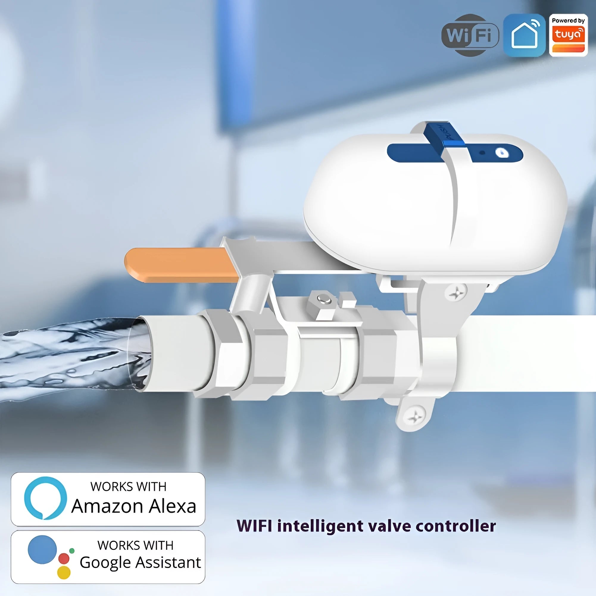 Intelligent manipulator electric valve with remote timing for water control, available in ZigBee and WiFi upgrades for EU UK US standards