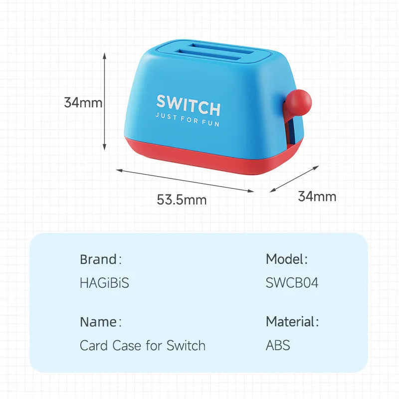Switch game card storage box with weighted base in green, purple, and yellow purple colour options