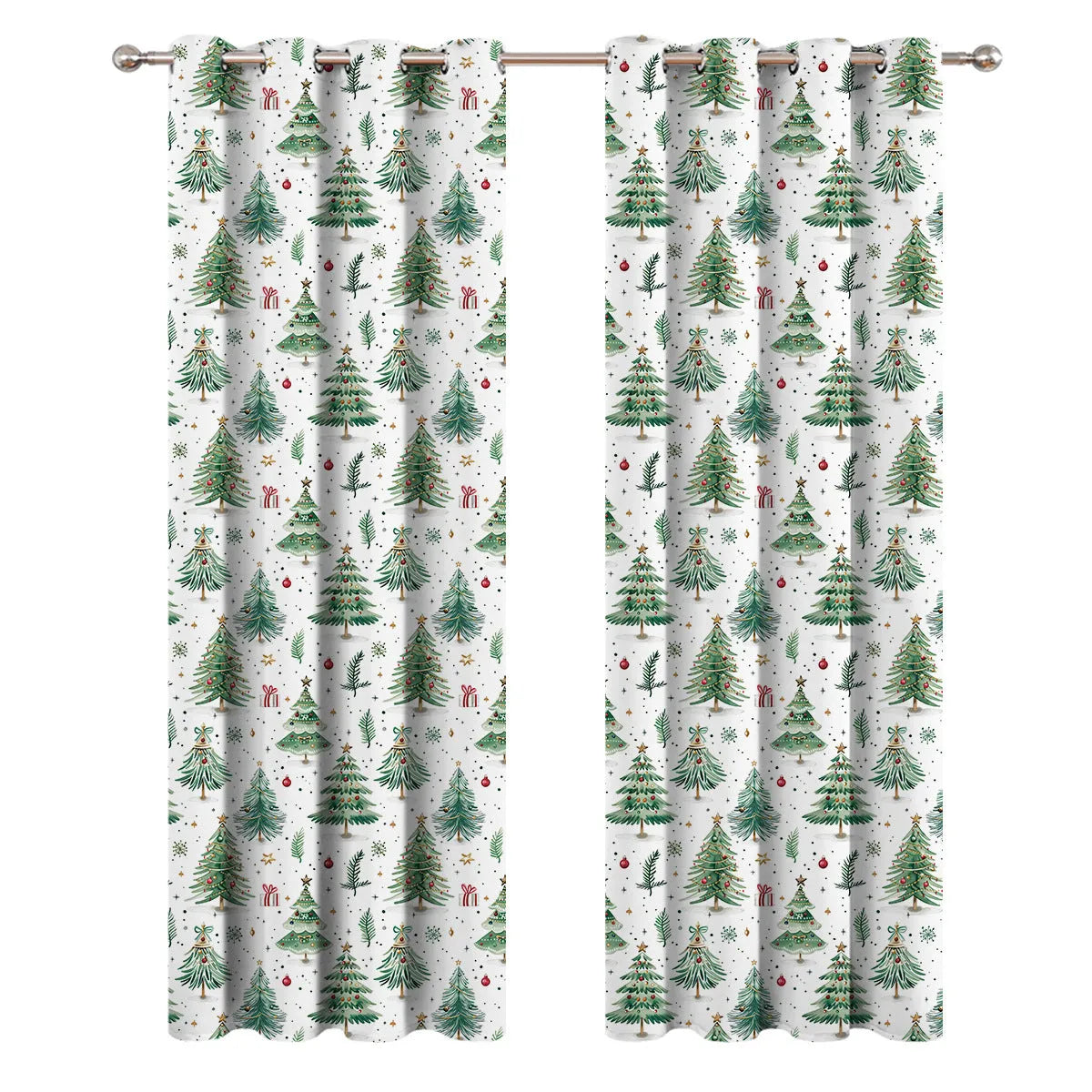 Christmas forest punching design polyester curtain showing decorative pattern and modern style