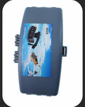 Portable folding stream fishing waist box in black plastic for lure and bait storage