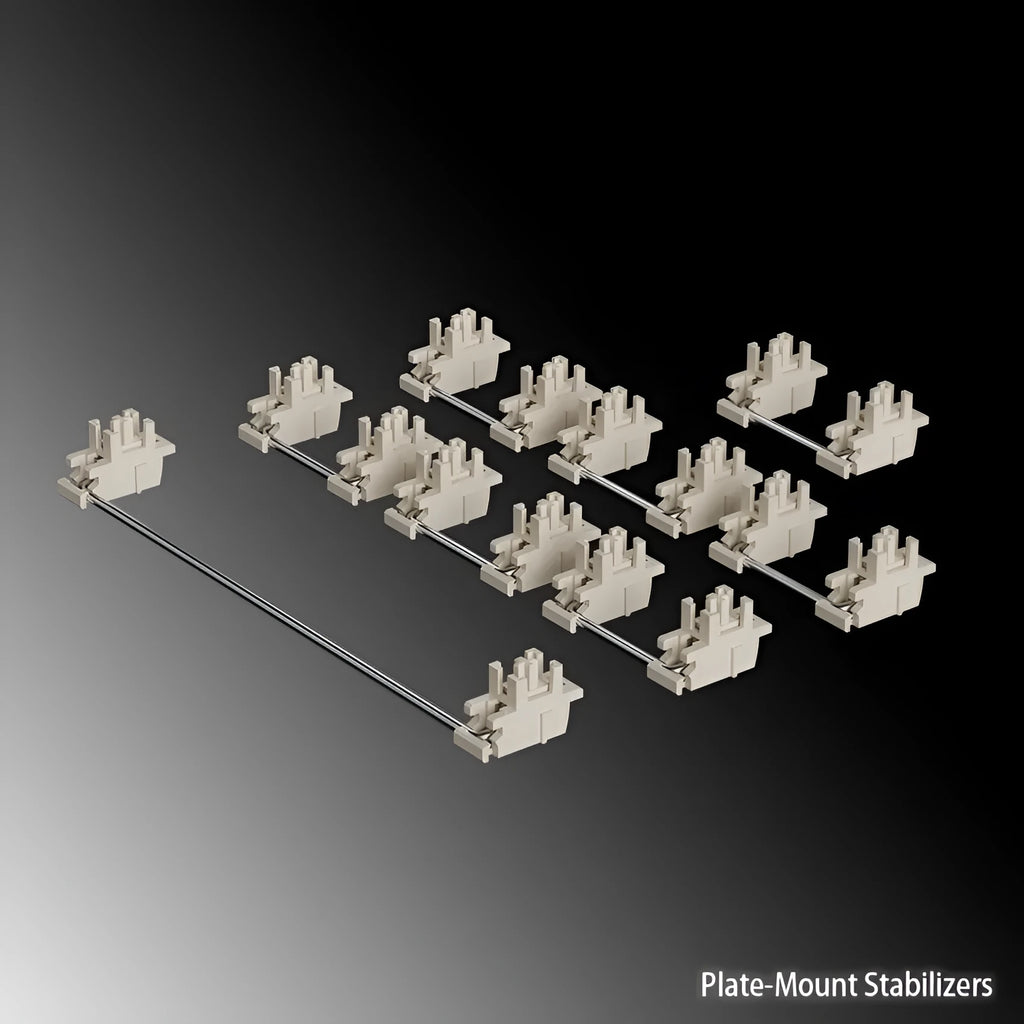 Black and milky white 6.25U and 7U satellite shafts for mechanical keyboard stabilisers