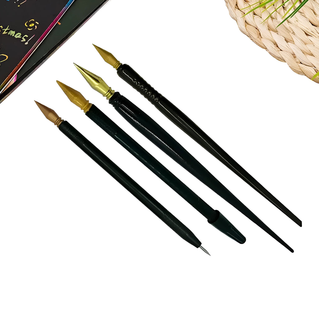 Scratch art pen and children's art tool set for creative scratching projects