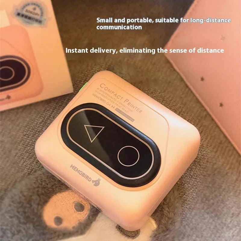 Bluetooth mini thermal printer in avocado green pink small yellow duck or white colours with 87x79x39mm dimensions