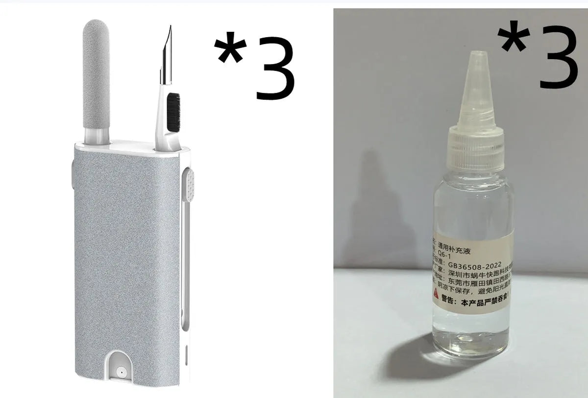 5-in-1 digital cleaning kit with flocking sponge, brush, and metal tip for phones, tablets, laptops, and earphones