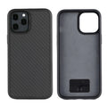 Simple solid-colour wooden phone case for iPhone showing TPU and Kevlar layered construction.