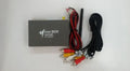 Black Car Mirror Link Box Wi-Fi converter with power cable, AV cable, antenna, and user manual