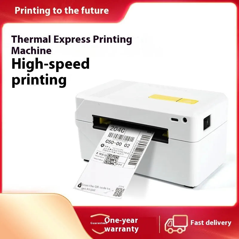 FlashLabel thermal express order label printer with USB cable on desk