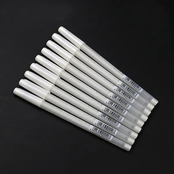 Touchnew black card hand-painted highlight pen with 0.8mm tip in golden, silver, and white colours