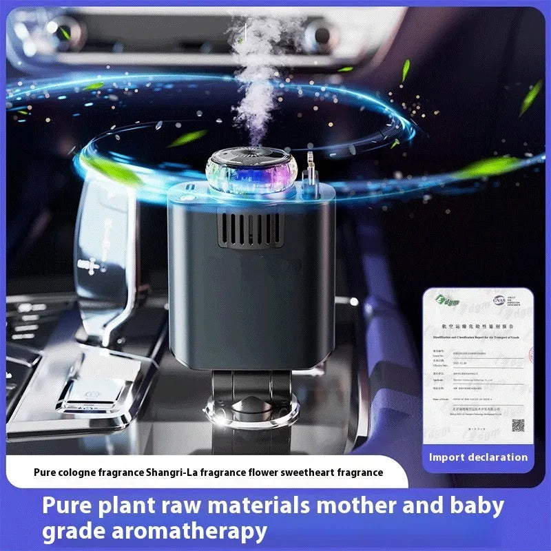 Perfume Starry Sky 120W fast charge car charger with Type-C output, ambience light, and aromatherapy spray accessories