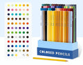 Boxed set of 72 soft core coloured pencils with basswood barrels for art students