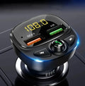 Compact car MP3 player with Bluetooth FM transmitter and Quick Charge 3.0 USB port for hands-free calling and music streaming