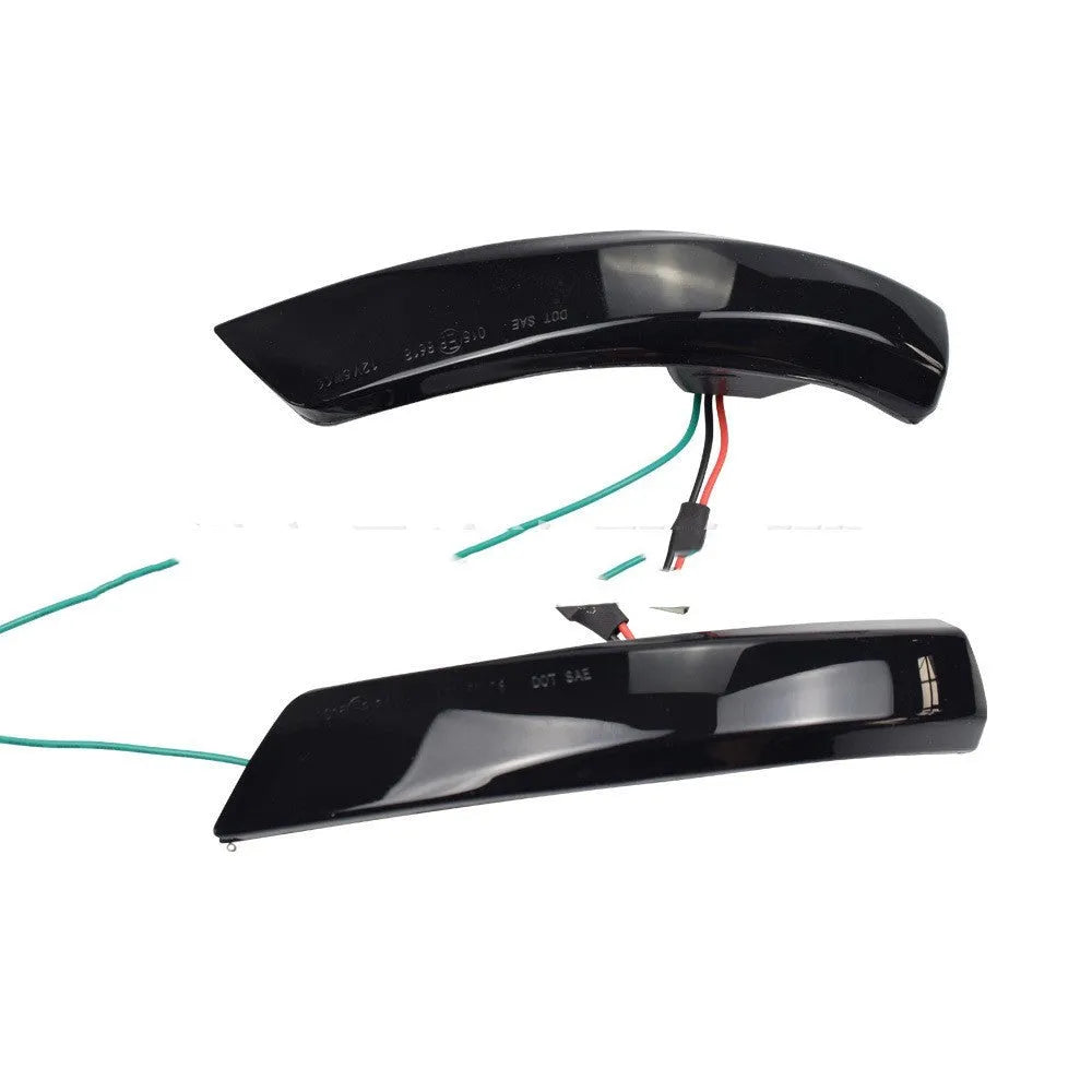Ford Focus Mondeo rearview mirror waterfall lights with yellow and blue LED illumination in ABS plastic housing