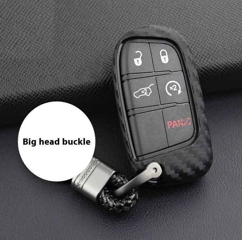 Silicone protective case for a Dodge, Chrysler, or Fiat car key remote.