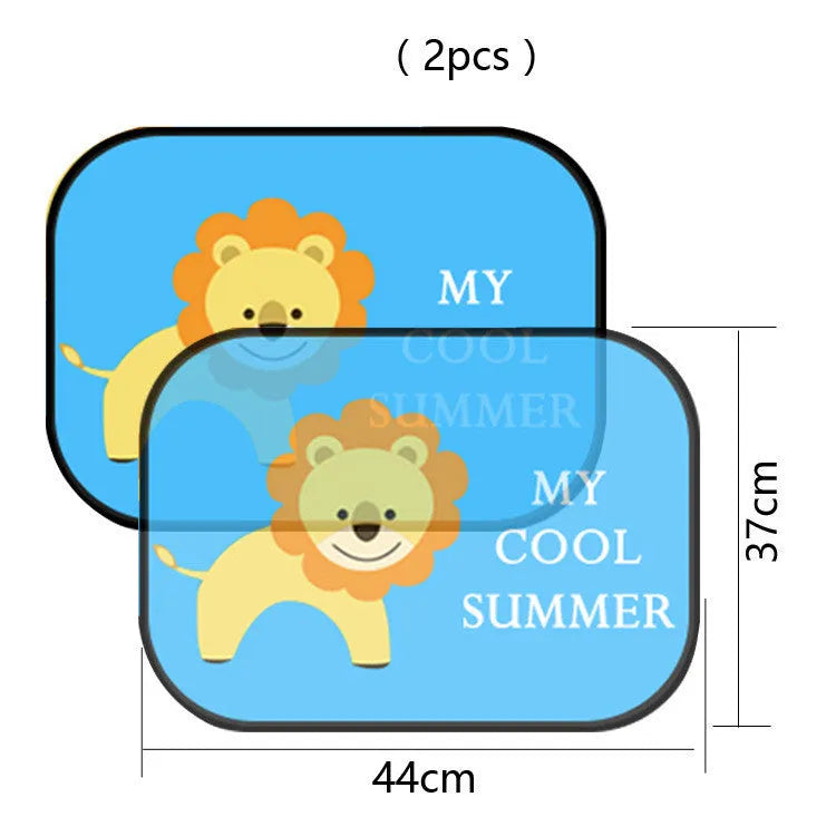 Electrostatic adsorption car side window sunshade with animal design on nylon mesh