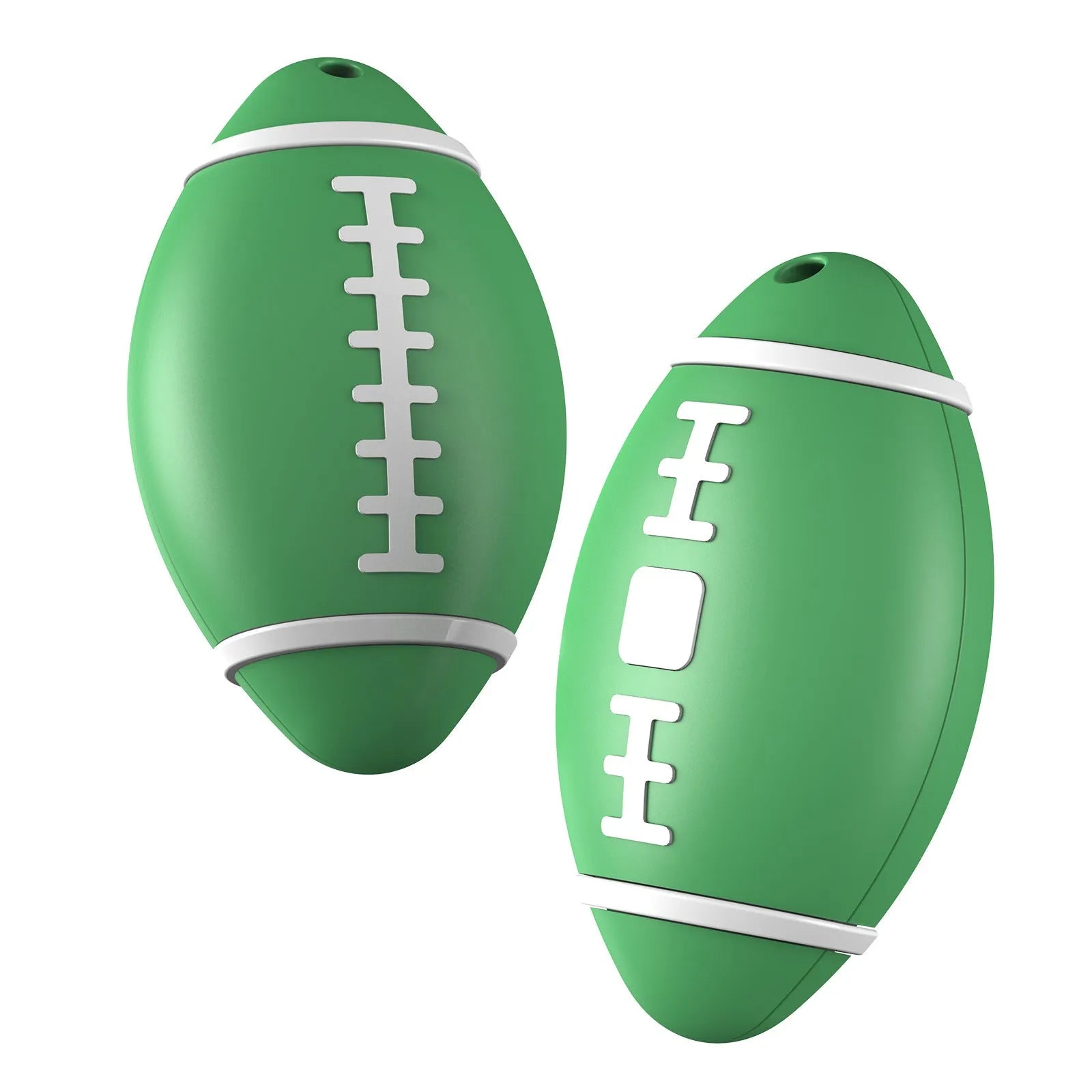 F06 Rugby anti-loss alarm device measuring 31.8mm diameter in black, brown, or green colours