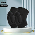 Black and blue thick sponge dance kneepad for anti-collision protection during sports.