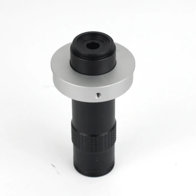 Black industrial monocular lens for cameras with 130x magnification and M12 thread mount