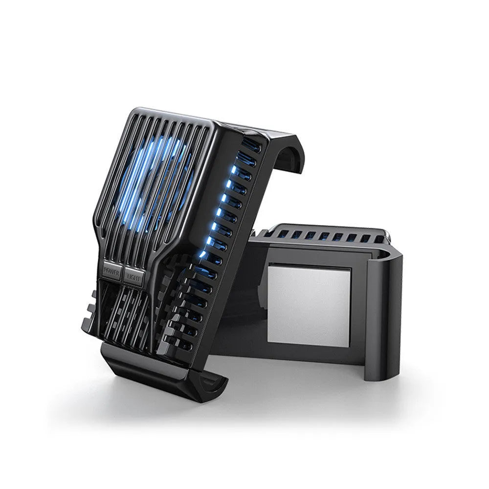 Black clip-on mobile phone radiator with aluminium alloy heatsink for smartphones