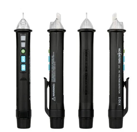 Black intelligent electrical test pen with automatic shut-off feature for voltage and line detection