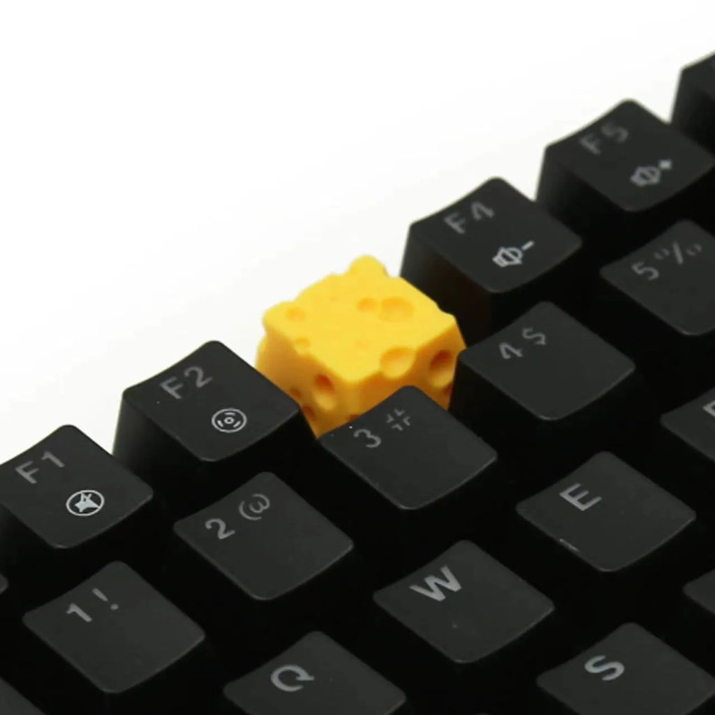 Yellow cheese resin artisan keycap for mechanical keyboard customisation
