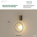 Nordic LED ceiling lamp with acrylic shade and inner ring luminous design for bedroom or living room wall mounting