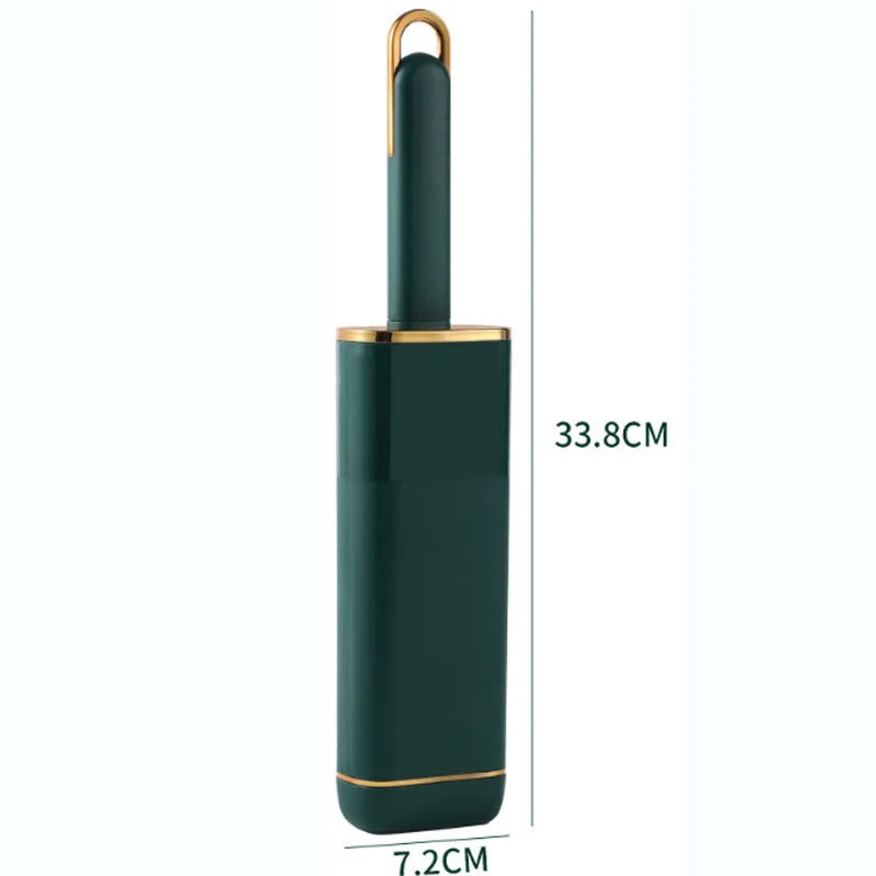 Double-sided pet hair removal brush with plush material in blue, green, and white colour options