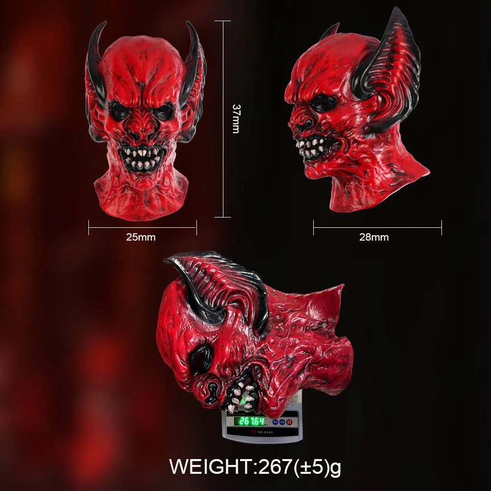 Red bat head cover horror mask for Halloween dress up and costume parties