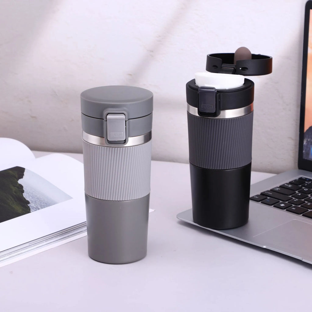 430ml vacuum insulated tumbler with 304 stainless steel liner and 201 stainless steel shell in grey, black, dark green, orange red or light brown