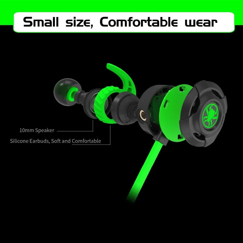 Shuangmai wired in-ear gaming headset with 1.5m cable in black, green, and red colour options