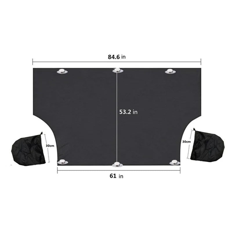 Black rubber Oxford car cover for vehicle protection with zipper bag packing