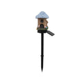 Solar-powered resin house outdoor LED garden light with flower shape design