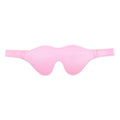 Women's black PU leather eye mask with adjustable metal nose bridge and Velcro strap