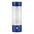 Silver electric hydrogen water generator bottle with borosilicate glass cylindrical design
