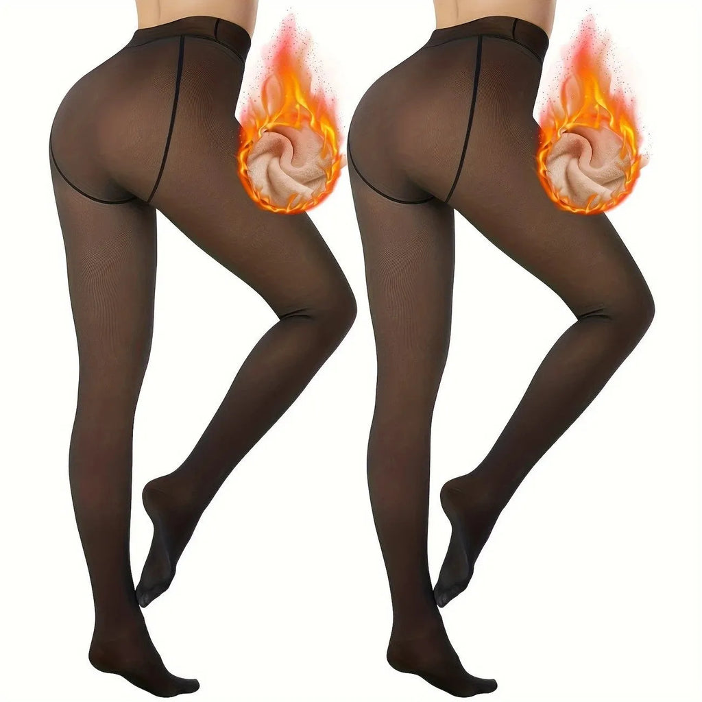 Women's anti-snagging leggings with wool lining in black, coffee and silver silk styles