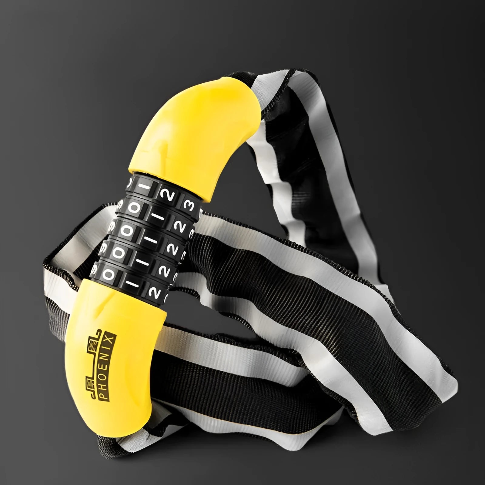 95cm zinc alloy anti-hydraulic shear bicycle chain lock in black or yellow with keychain or password options