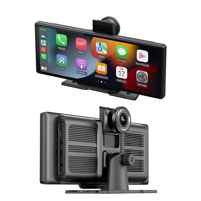 1026-inch wireless CarPlay car multimedia player with capacitive touch screen in black finish