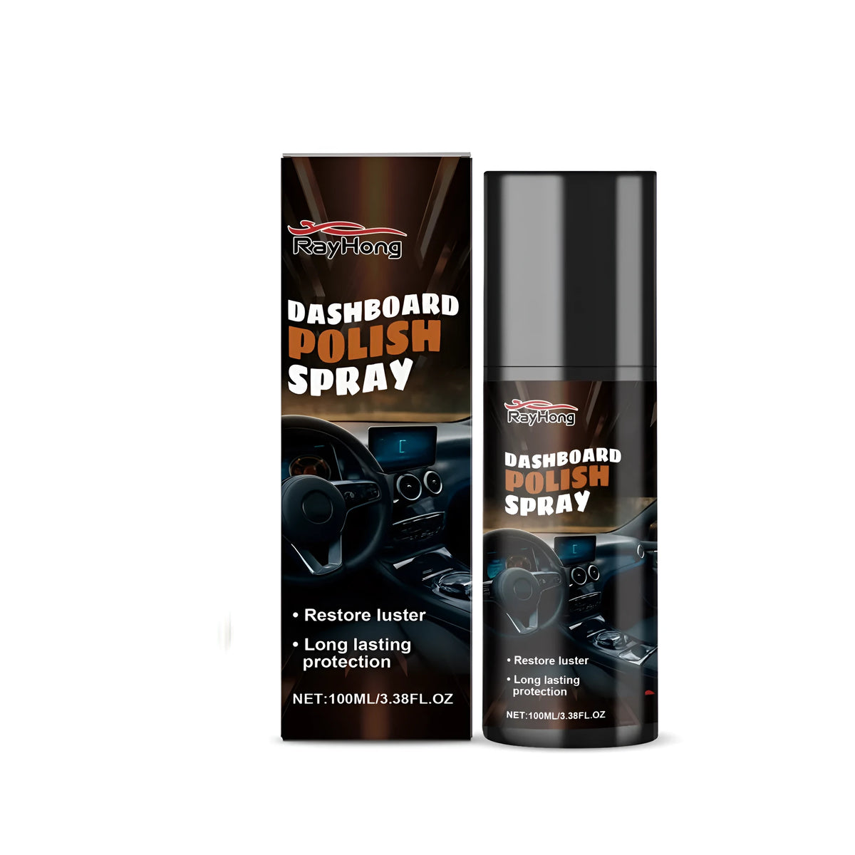 100ml bottle of automobile interior glazing spray for car dashboards and panels