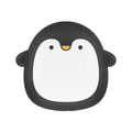 Cartoon penguin and polar bear USB rechargeable electric hand warmers showing dual-sided heating design