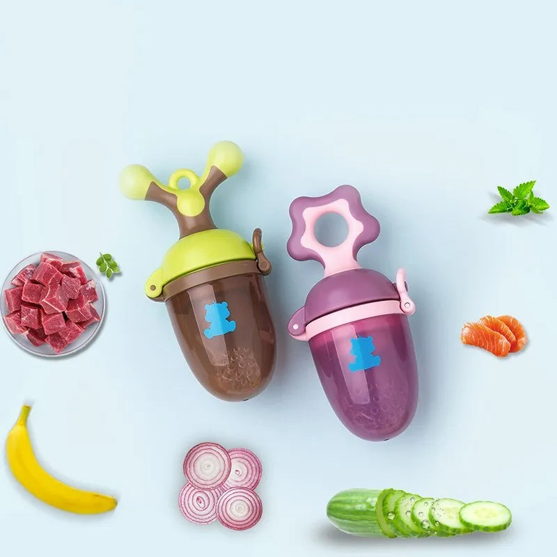Polypropylene baby bite trainer for teething relief in green colour with textured chewing surface
